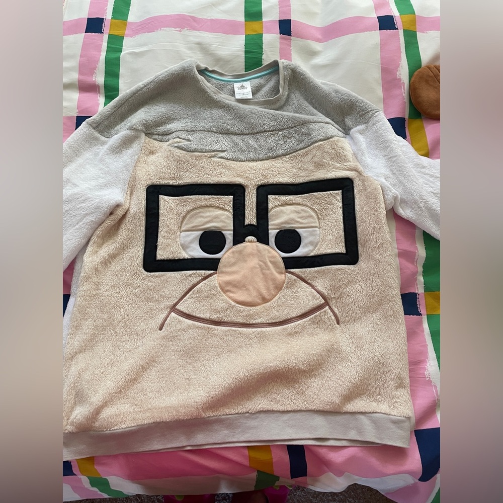 Disney Up Carl Face Fleece Sweatshirt-Worn Once! - Picture 3 of 10